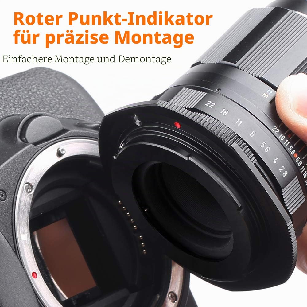 K&F CONCEPT M10135 M42-Canon EOS Hochpräziser Adapterring Objektivadapter Objektiv Mount Adapter Ring für M42 Objektiv auf Canon EOS DSLR Kamera Objektiv Adapterringe