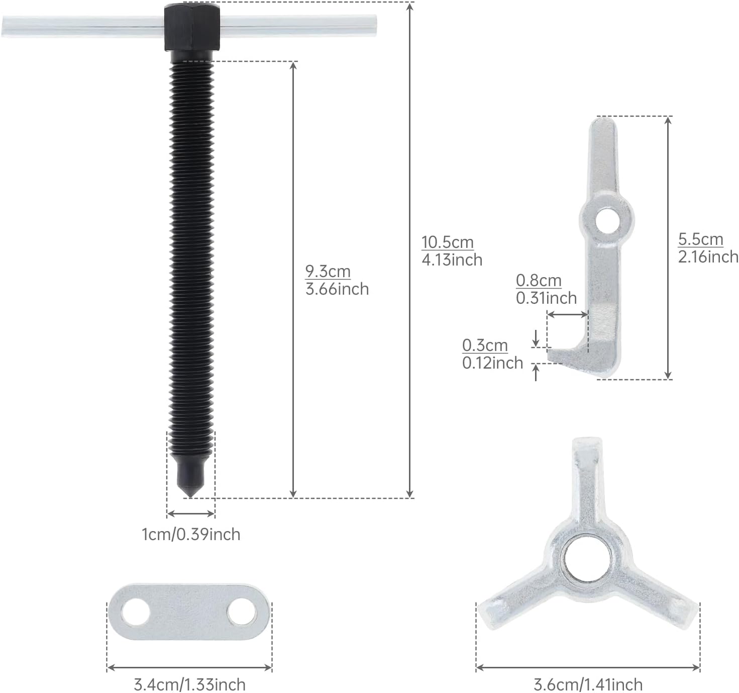 ChgImposs 2.36 Inch 3-Jaw Gear Puller Tool, Adjustable High Carbon Steel Bearing and Pulley Remover, 10–60mm Jaw Spread, Separate Lifting Claw Puller for Car & Machine Repair, 1.2T Capacity
