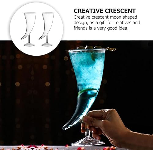 Miniatura 5 de Yardwe 2 uds de copa de vino en forma de cuerno de copa de vino en forma de cuerno taza de cristal barra de vidrio Martini vasos Mojito Glass para
