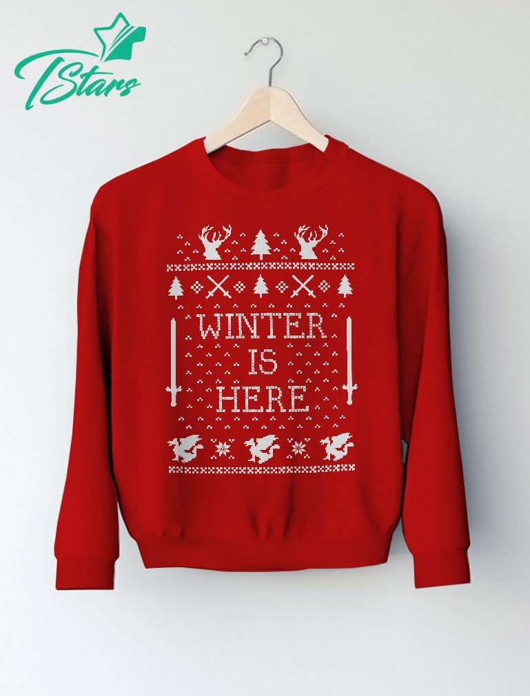 Tstars Winter Is Here Ugly Christmas Sweater Sweatshirt