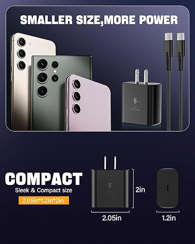 Miniatura 5 de 2026 Nuevo cargador súper rápido de 45 W USB tipo C, cargador de teléfono Android, carga rápida, compatible con Samsung Galaxy S25/S25