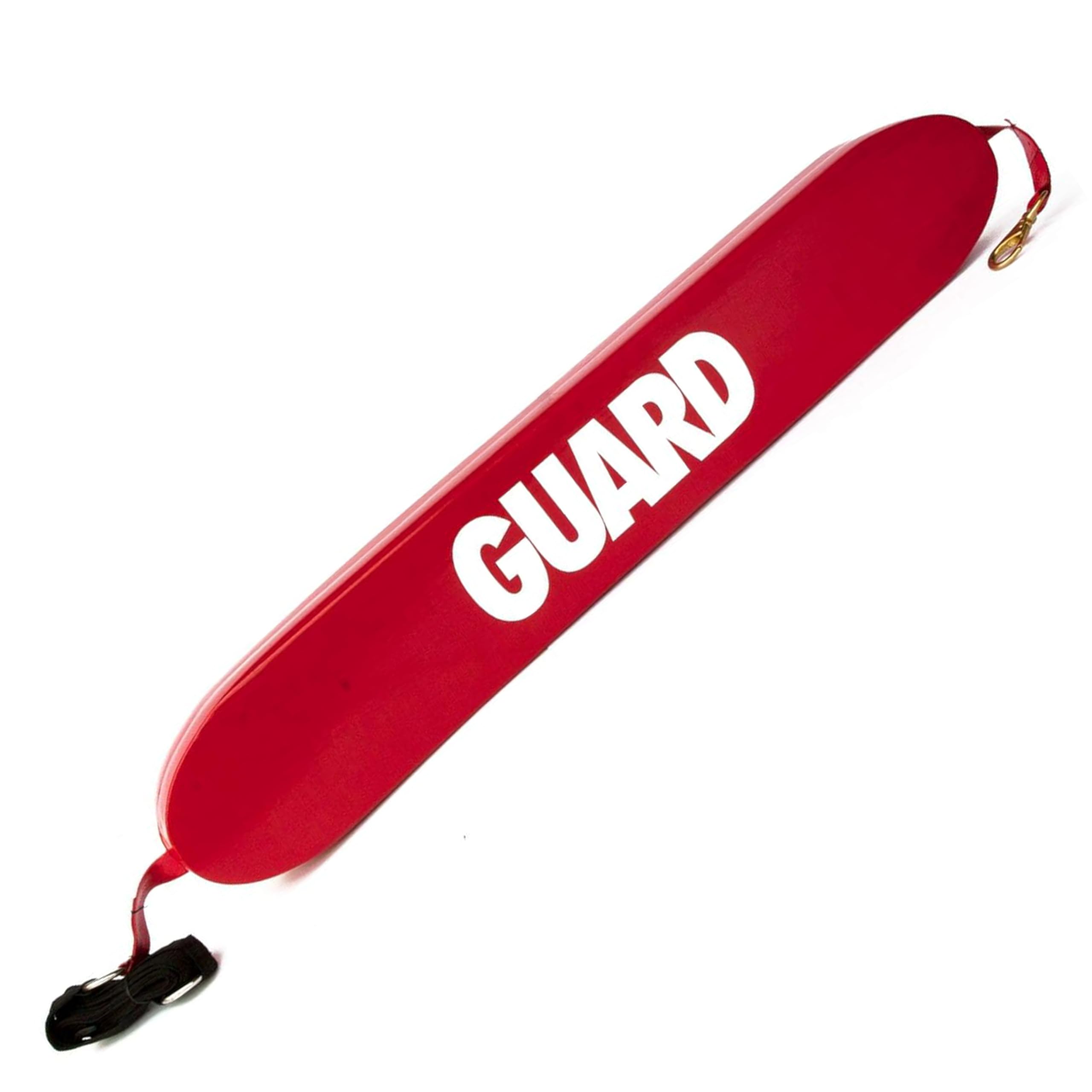 Kemp USA 40 Inch Red Rescue Tube - Vinyl-Dipped Closed-Cell Foam - Lifeguard Accessories Set for Pool Safety with Guard Logo, Clips & Adjustable Straps for Easy Carry