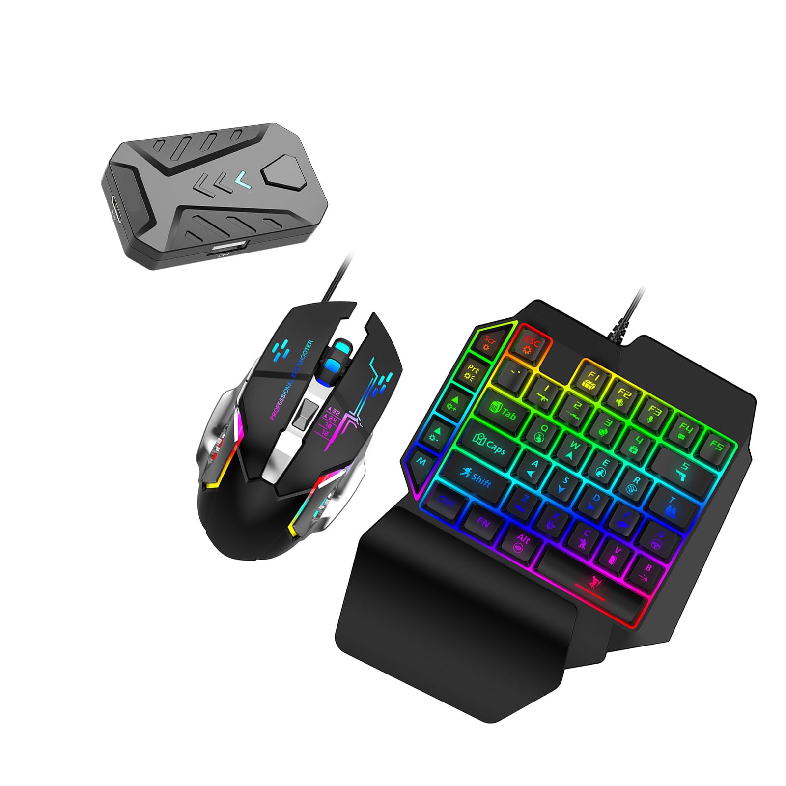 Convertisseur de clavier de souris avec cordon de connexion pour manette de jeu vidéo pour jeux mobiles