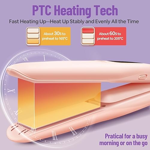 Miniatura 3 de Sunmay Voga - Alisador y rizador de pelo inalámbrico 2 en 1, mini plancha plana para retocar cabello corto y fino, varita rizadora portátil de viaje