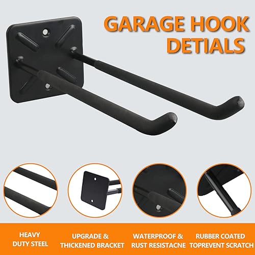 Miniatura 4 de Estante plegable para silla, organizador y soporte de pared de garaje resistente, ganchos de almacenamiento multiusos para sillas, escaleras,