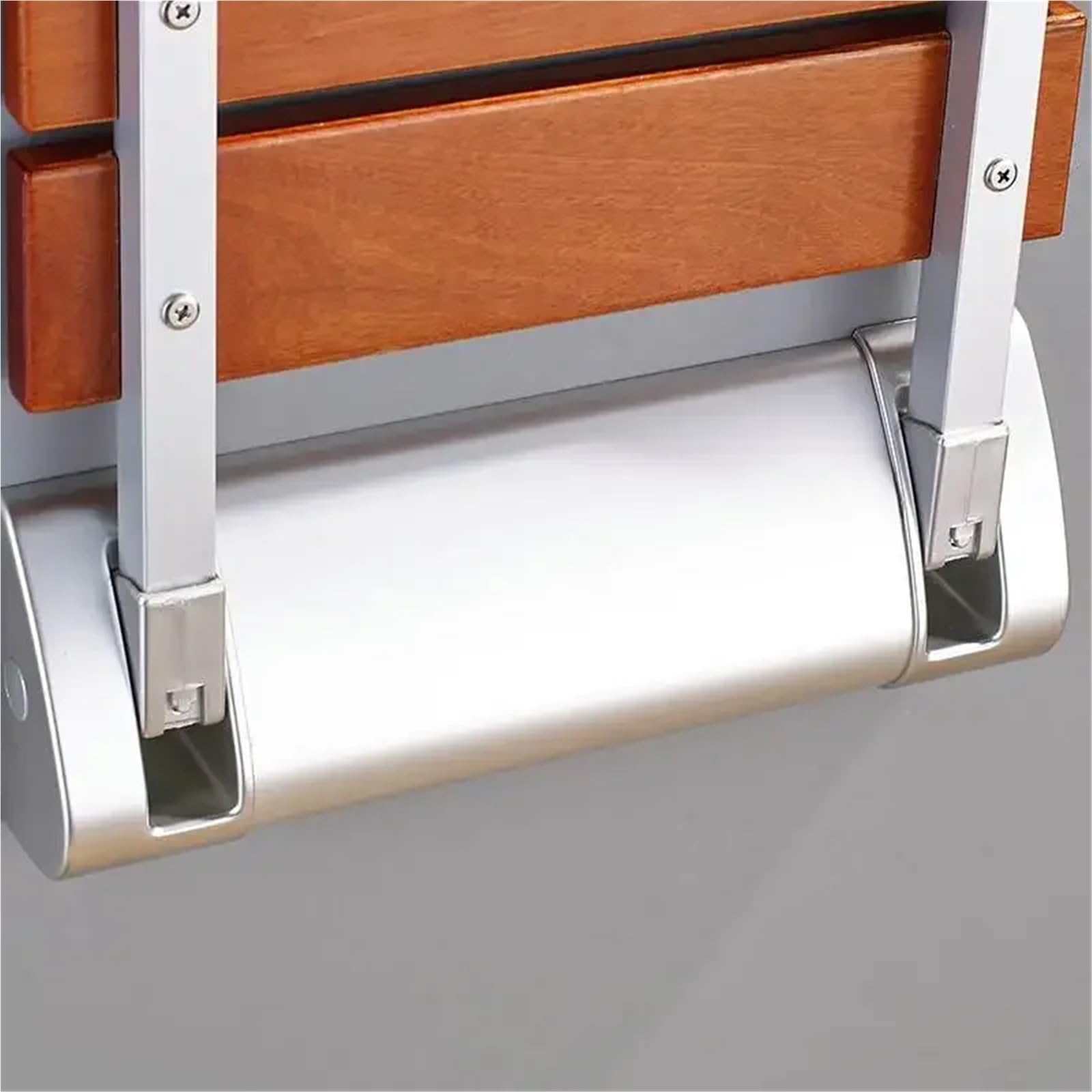 Asiento Plegable de Madera Maciza for baño, Taburete Pared la Ducha, barandilla Antideslizante sin barreras, Silla Acero Inoxidable para Personas Mayores