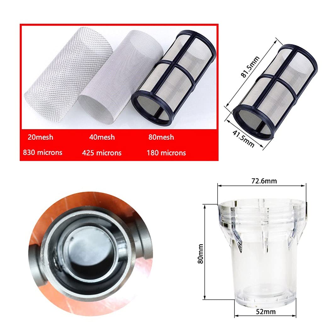 Filtro de Succión de Bomba de Agua, 1 prefiltro de impurezas de plástico for Sistema de riego(0.5 Inch 80 Mesh in)