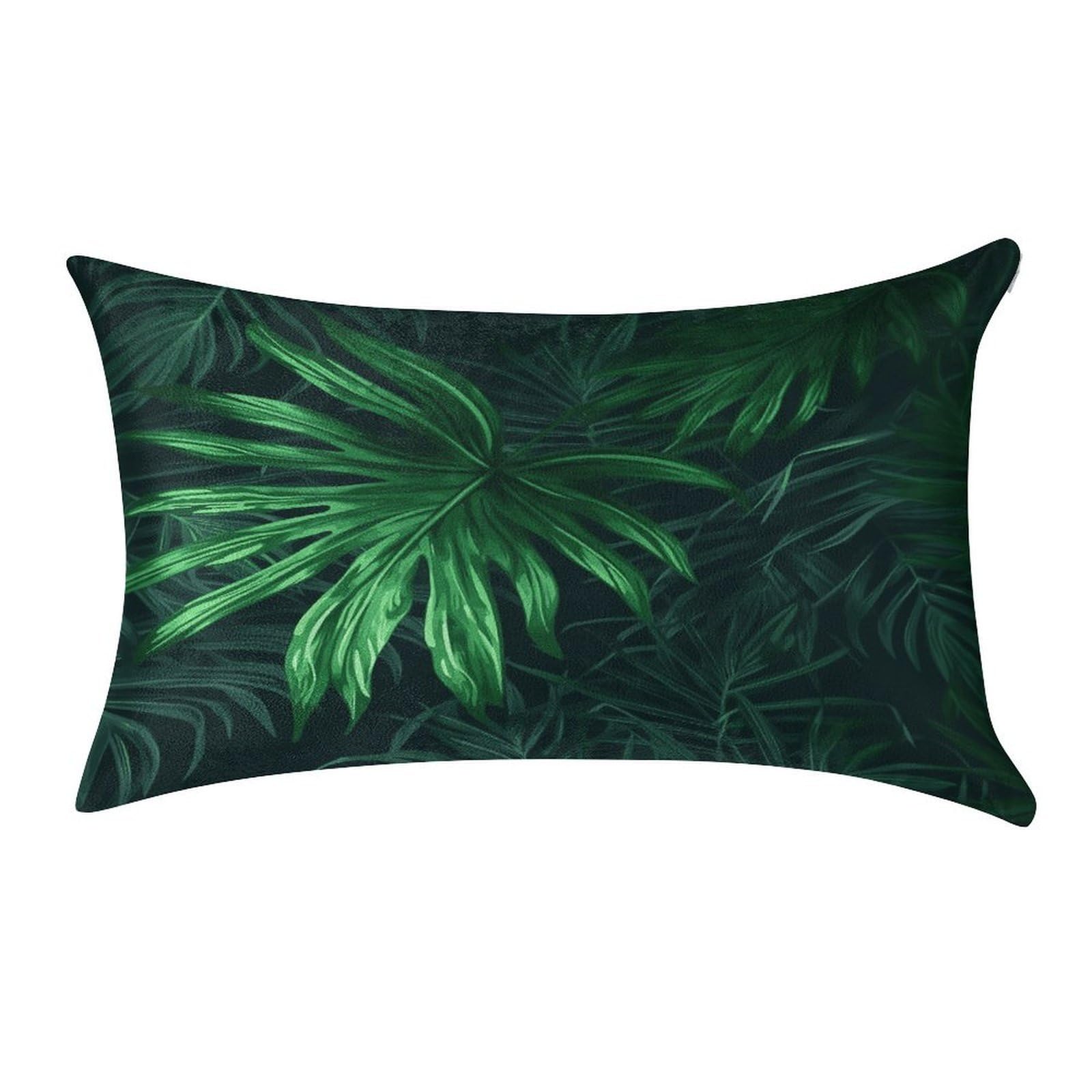VstaDank Green Tropical Jungle Plant Throw Pillow Cover 12"×20" Ultra Soft Pillowcase Cozy Lumbar Pillow Shell Gold Velvet Exquisite Decorative Cushion Sham Protector for Couch Sofa Bedroom
