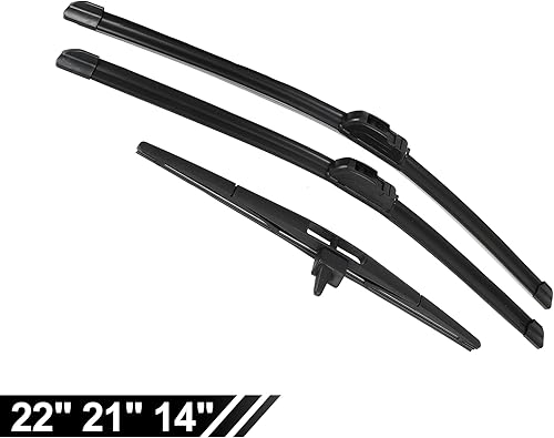 Miniatura 8 de ACROPIX Juego de 3 limpiaparabrisas delantero y trasero de 22 pulgadas, 21 pulgadas, 14 pulgadas, compatible con Honda Pilot 2009-2015 con gancho