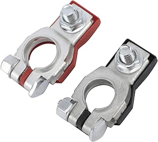 AuInLand Battery Terminal, Positive and Negative Terminal Connectors, Pair Automotive Top Post Battery Terminal, Fit for Nissan 243407F000 243407F001