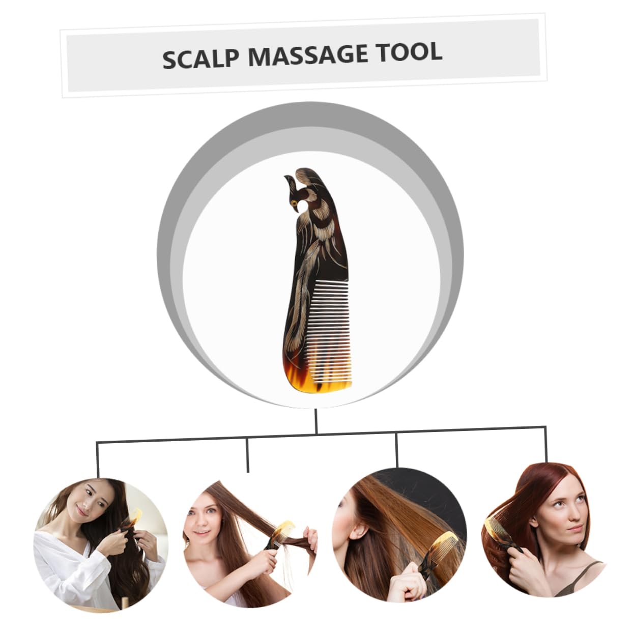 Ipetboom 9pièces Peigne De Massage De Cornes De Bœuf Naturel Peigne Anti-statique Pour Soin Du Chevelu Et Démêlage Couleurs Aléatoires