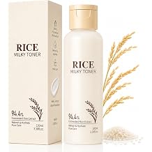 Rice Toner for Face, Milky Toner with 94.4% Rice Extract & Niacinamide, Hydrating Facial Serum, Skincare for Even Skin Tone, Gentle pH-Balanced for Dry Dull Skin, 100ml