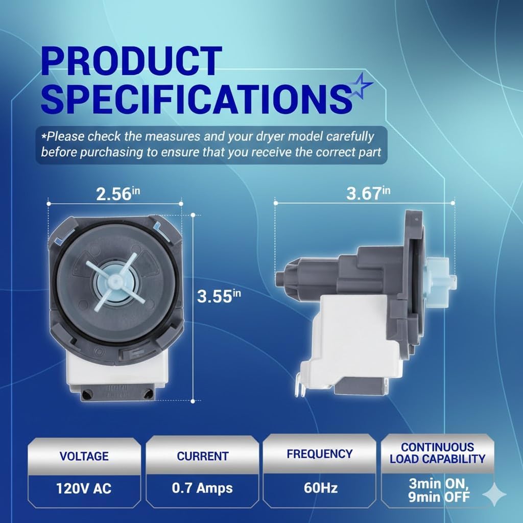 DD81-02635A B20-3A01 for Samsung Dishwasher Drain Pump fits DW80N3030us DW80R2031 DW80CG4021SRAA DW80CG4051SRAA DW80M2020US