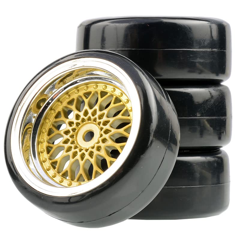 ZHIPAIJI 1/10 Drift Wheels Tires Set, Diameter 62mm RC Car Road Wheels and Tires with 12mm Hex RC Drift Car Tires Offset 3/6/9mm Fit for HSP HPI Sakura RC Car Accessories (Color : Offset6mm)