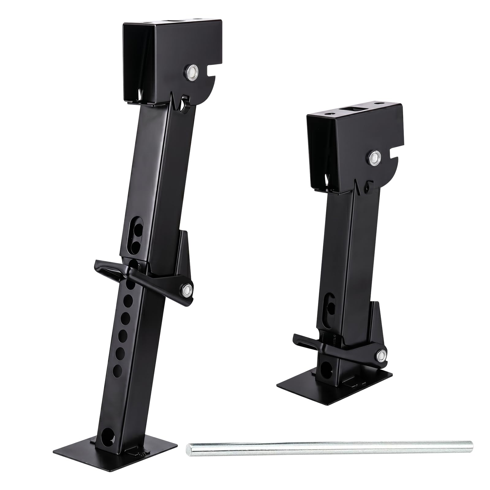 Lot de 2 stabilisateurs de remorque pour camping-car - Cric de remorque avec capacité de charge de 450 kg - Support de manivelle avec support de serrage - Supports de remorque pour camping-cars et
