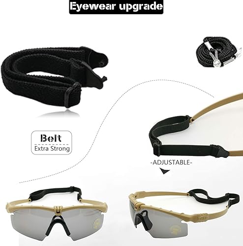 Miniatura 7 de Gafas tácticas profesionales protectoras militares polarizadas gafas de disparo Deportes Senderismo Ciclismo Paintball Gafas de seguridad