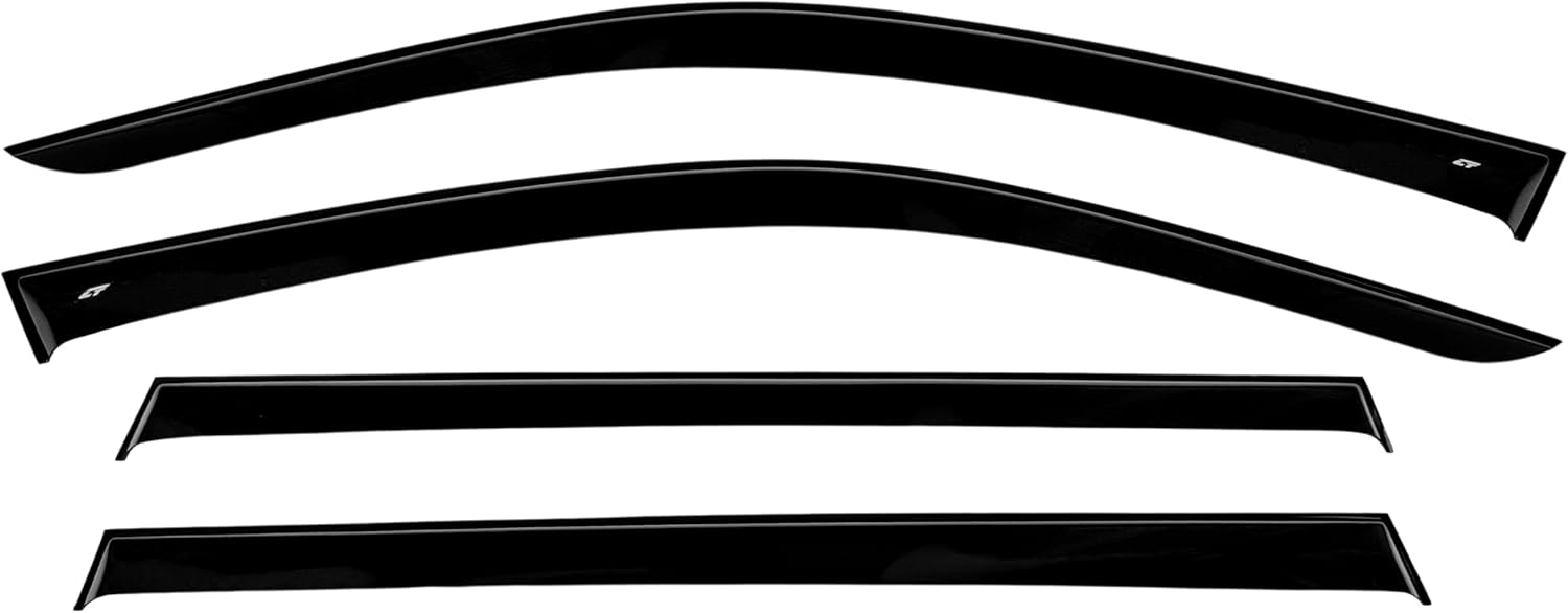 CT Rain Guards for Car Windows - Tape-On, Window Visors Rain Guards, Compatible with BMW X7 (G07) 2019-2025, Dark Smoke, Acrylic Plastic, 4 Pcs/Set, Improved Ventilation