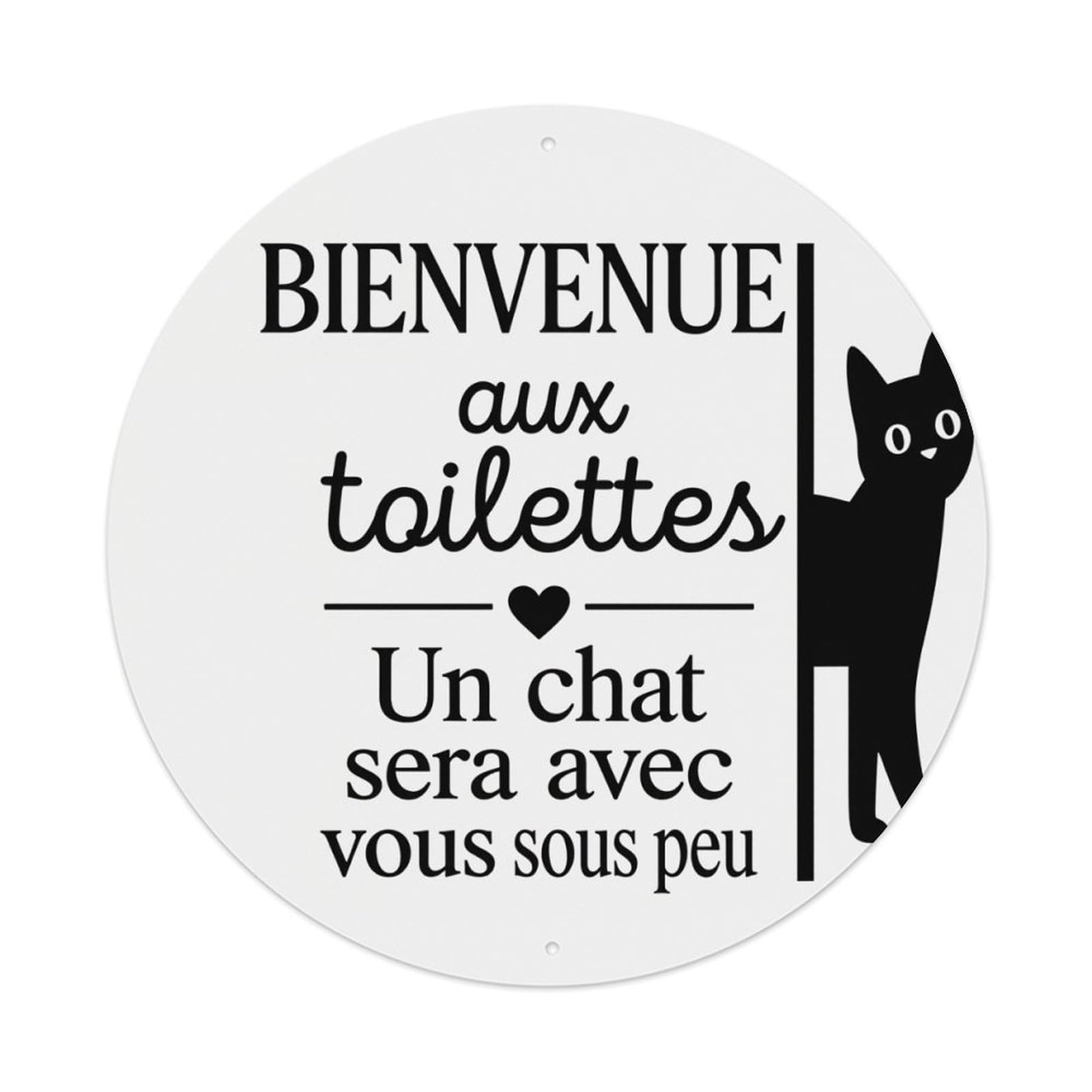 Welcome to The Restroom, Cat Will Be With You Shortly Tin Sign Vintage Style Home Bar Garden Wall Plaque Decor Metal Poster 8x12 Inch