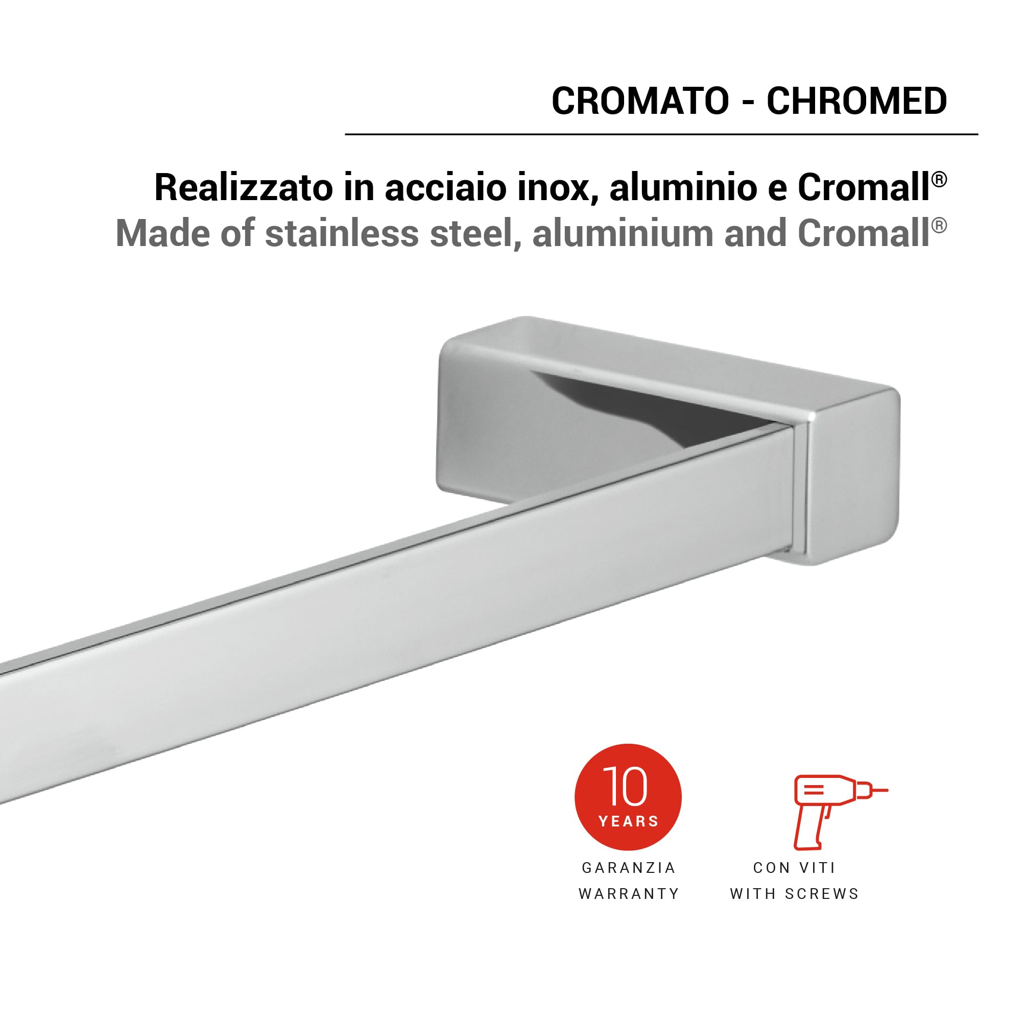 Gedy Spluga Towel Bar 30 cm Chrome - Image 2