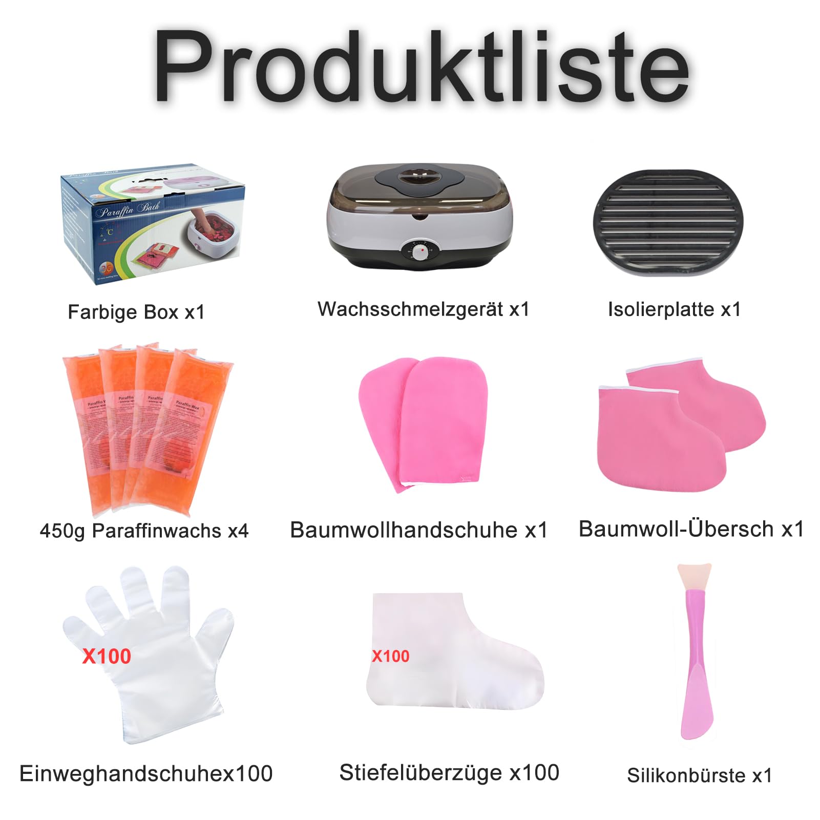 Bain de paraffine pour mains et pieds 5000 ml, Machine à Cire, Kit Complet avec 1800g de Cire et Accessoires (Noir pur)