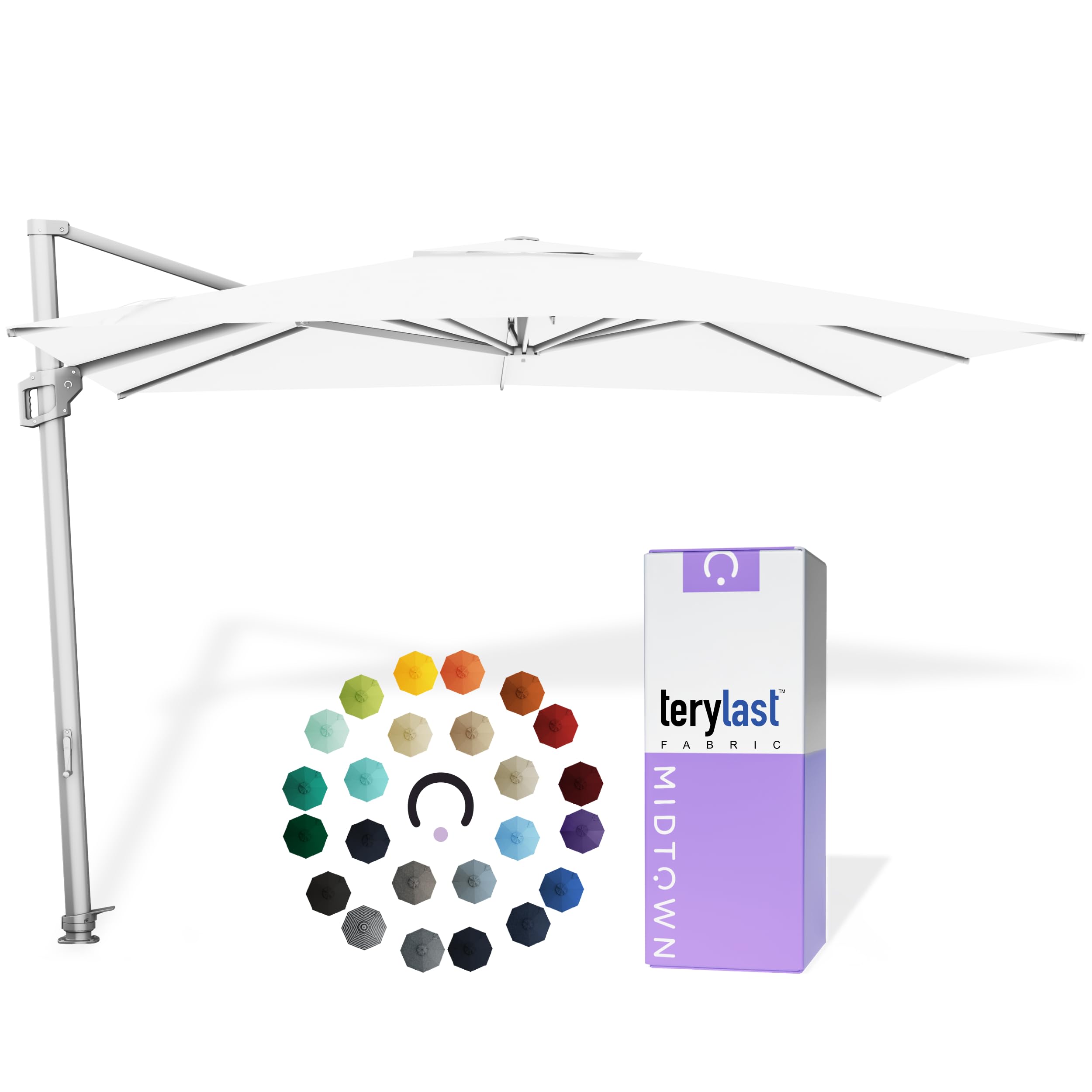 Midtown Umbrellas Grande Square - 9 x 9 Ft Cantilever Umbrella