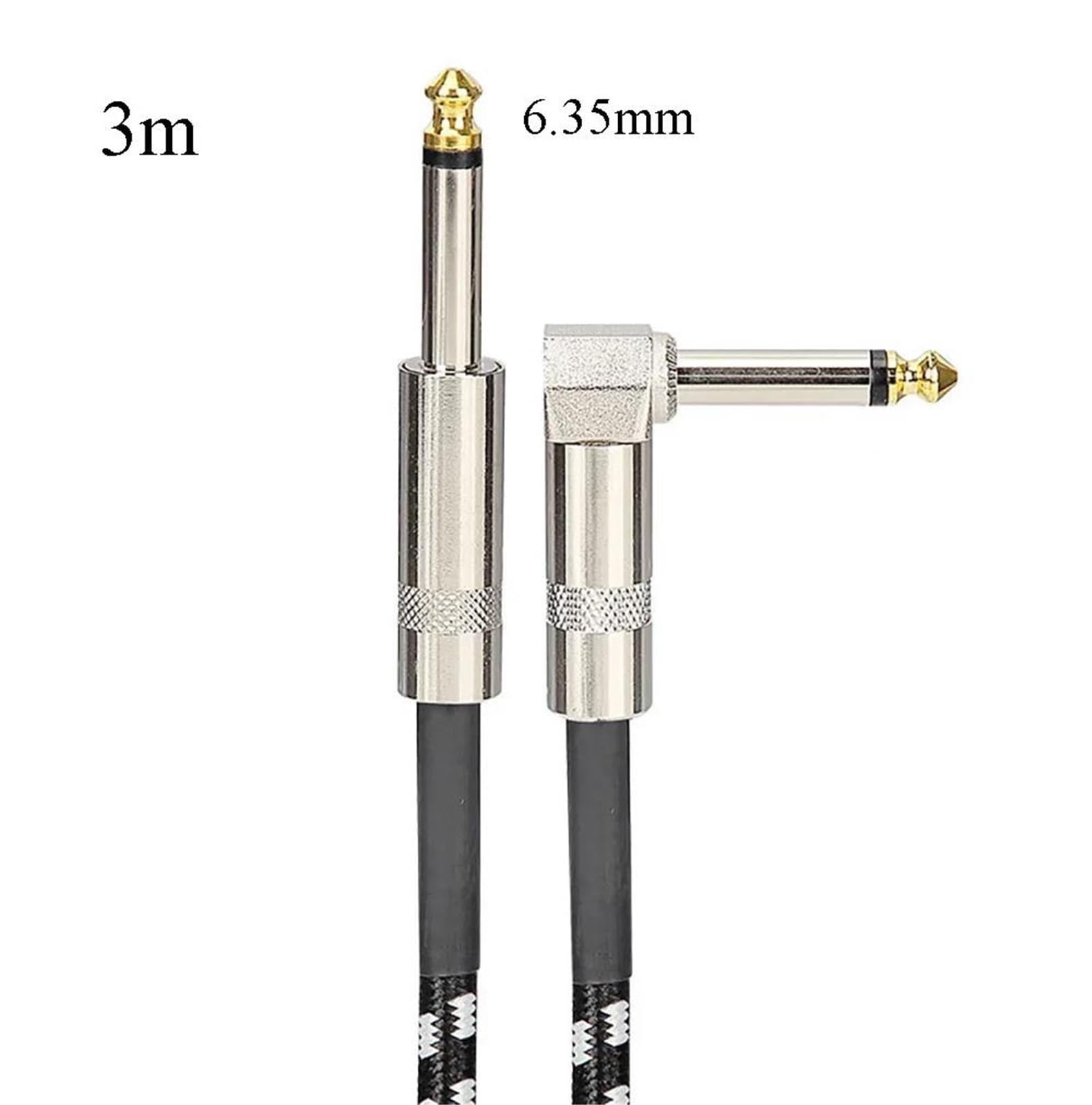 Zestaw Kabli Gitarowych Kabel Do Gitary Elektrycznej/basu 1/4 Cala 6,35 Mm