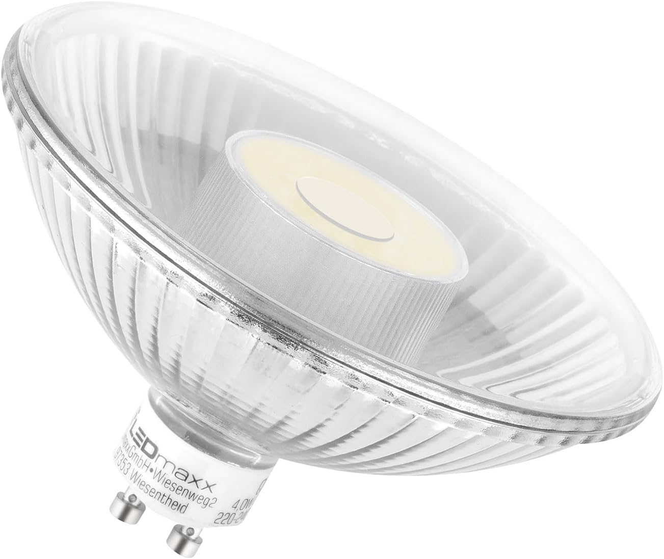NCC-Licht 6 x LED Leuchtmittel Glas Reflektor QPAR111 6,5W GU10 465lm warmweiß 2700K flood 24° DIMMBAR