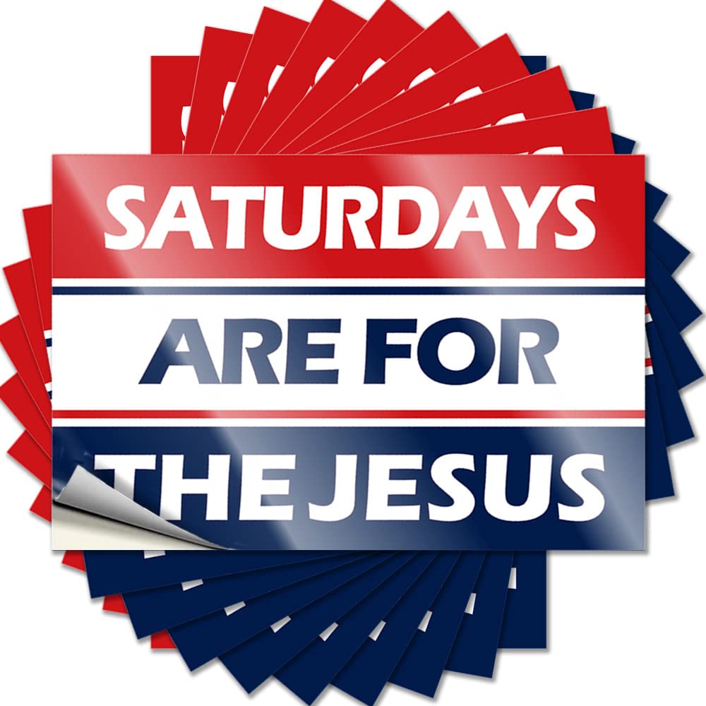 Fzfn Colour Saying Beauty Room Decor Peel And Stick - Saturdays Are For The Jesus Window Fall Waterproof Vinyl For Friends(12X18cm)