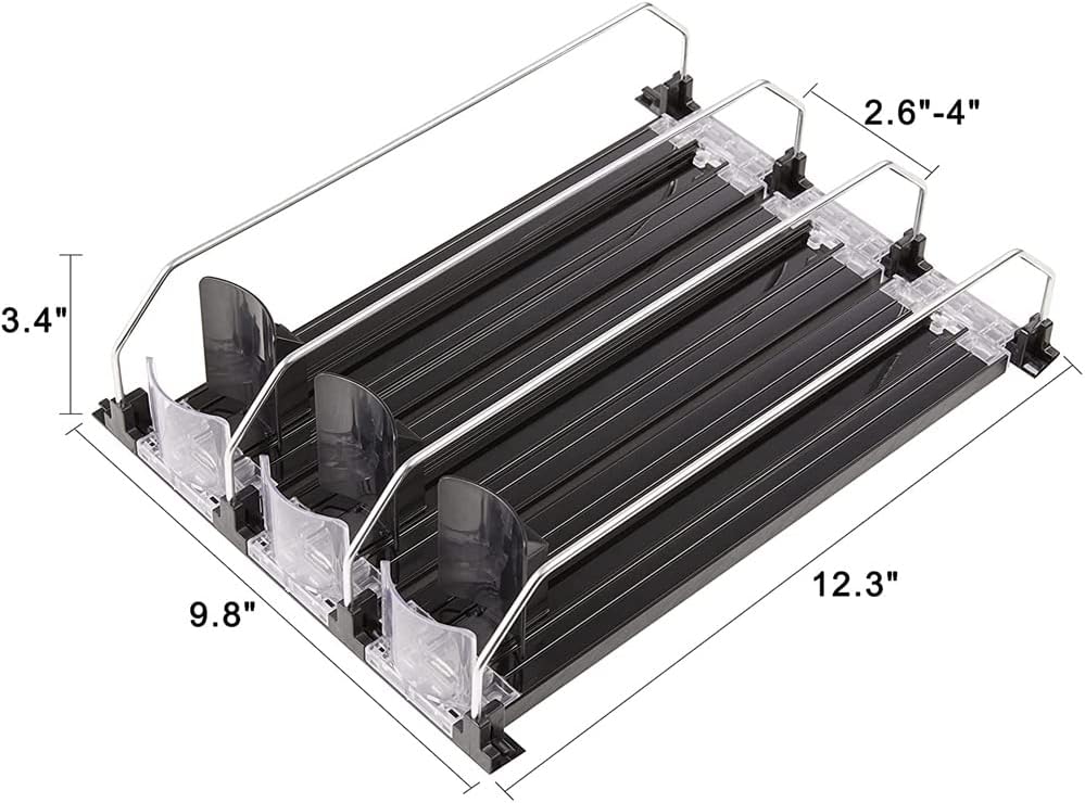 Soda Can Dispenser Beverage Display Rack Fridge Can Dispenser for Refrigerator with Adjustable Glide - Perfect for Soda, Beer, and Other Beverages