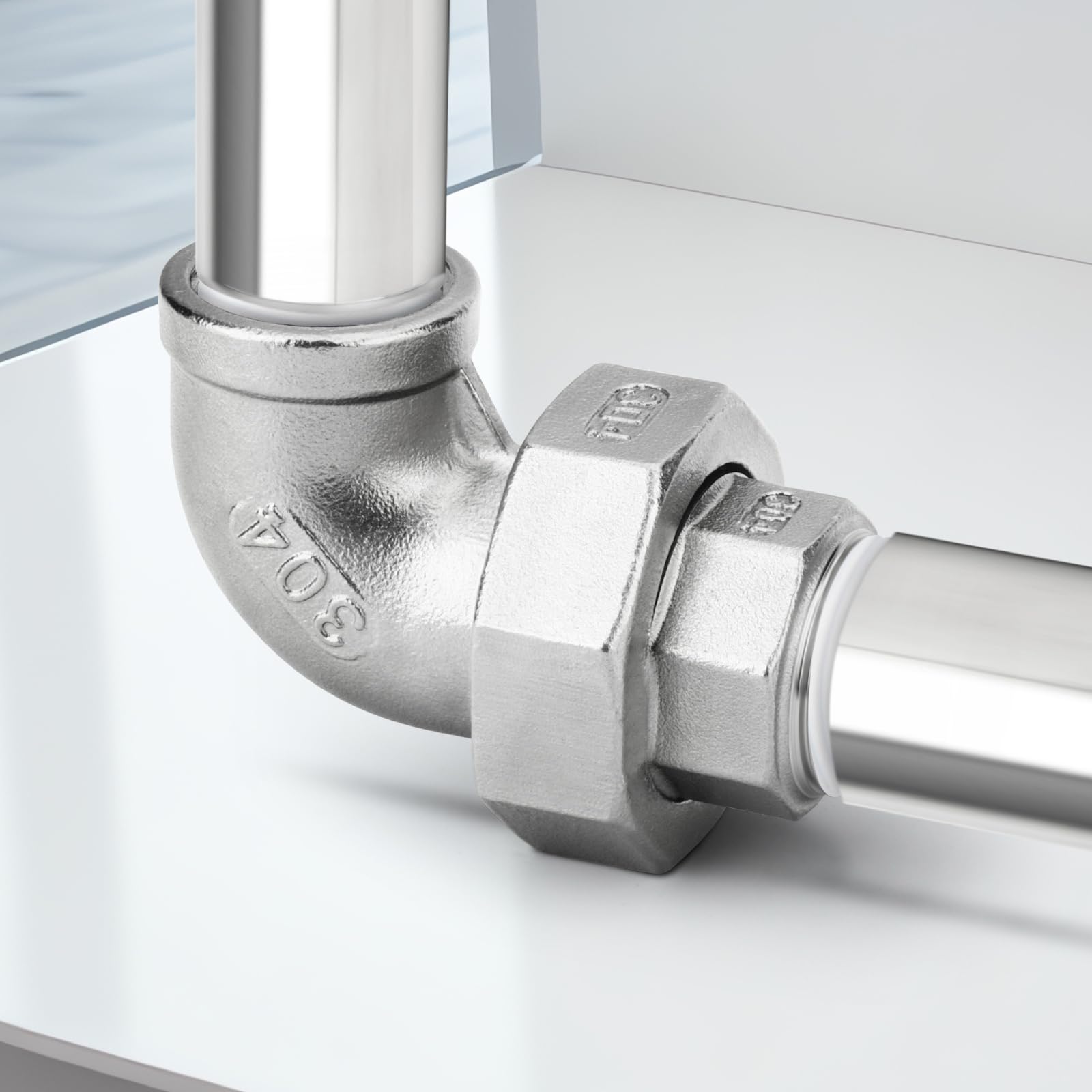 Produktbild von TAISHER 90° Rohrbogen – 3/4″ BSP Außengewinde, 304 Edelstahl, 2 Stück