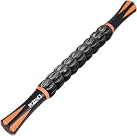 MZDXJ Muscle Roller Stick 18 Inch - Deep Tissue Fascia Blaster for Myofascial Pain Relief, Lymphatic Drainage & Recovery (Orange Black)