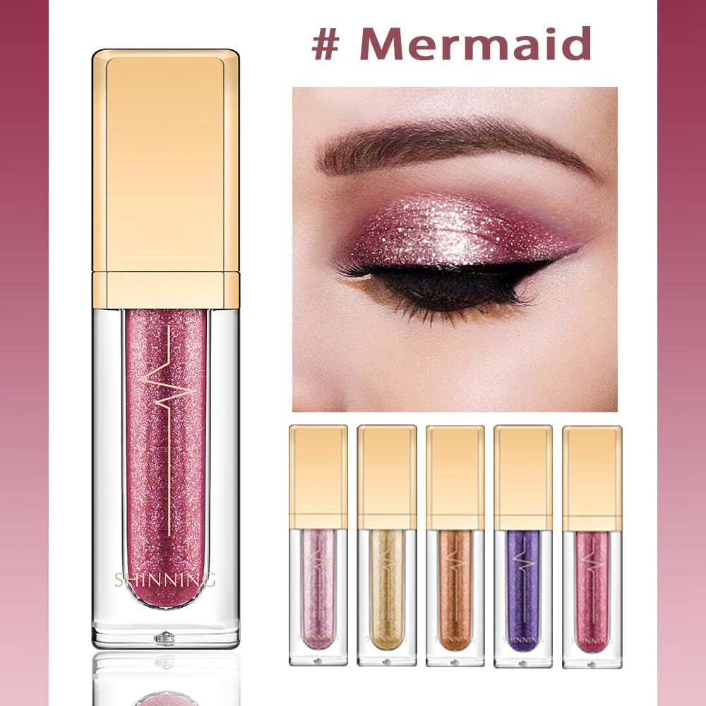Liquid Glitter Eyeshadow & Eyeliner Pen, eyeshadow Stick, Highly Pigmented glitter Eyeliner Shimmer - Image 2