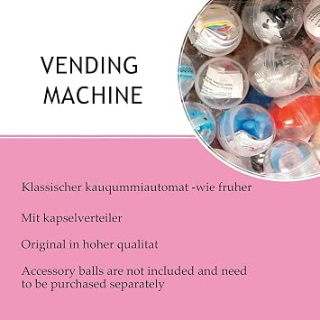 Bubble Gumball Dispenser Machine with Twisters, Bulk Vending Machine for Game Retail Stores