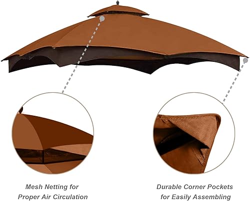 Miniatura 3 de ABCCANOPY - Toldo de repuesto para gazebo Lowe's Allen Roth 10 x 12 #GF-12S004B-1