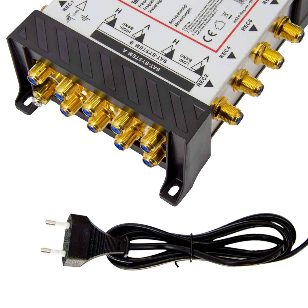 Premium X Multischalter Set 9/8 Multiswitch 2X Quattro 3° Multifeed LNB 32x F-Stecker, Satblock Signalverteiler 2 SAT für 8 Teilnehmer