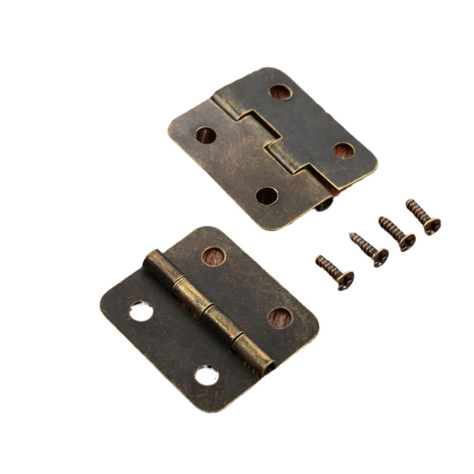 10pcs 30 * 25mm Antique Bronze Hinges +40 Screws 4 Holes Cabinet Furniture Door Hinges