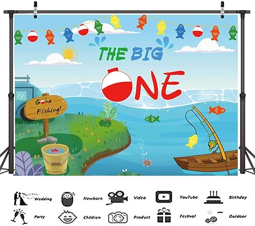 Miniatura 3 de The Big One - Fondo de fotografía O Fish Ally One Photo Background para ir a pescar, pequeños pescadores y pesca, temática de primer cumpleaños,
