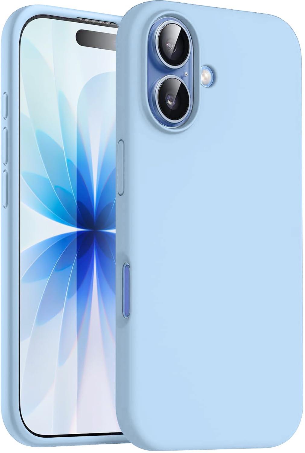 DIZORO Compatible with (iPhone 17 Case)(2025), Liquid Silicone 3 Layers Full Covered Soft Gel Rubber Phone Case,Shockproof Protective Cover with Anti-Scratch Microfiber Lining-Ice Blue-image-23