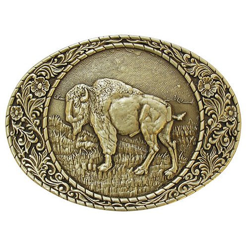 Indiana Metal Craft Solid Brass Bison Belt Buckle for Men and Women - Nature-Inspired Design, Durable and Versatile, Gift Box Included - Made in USA