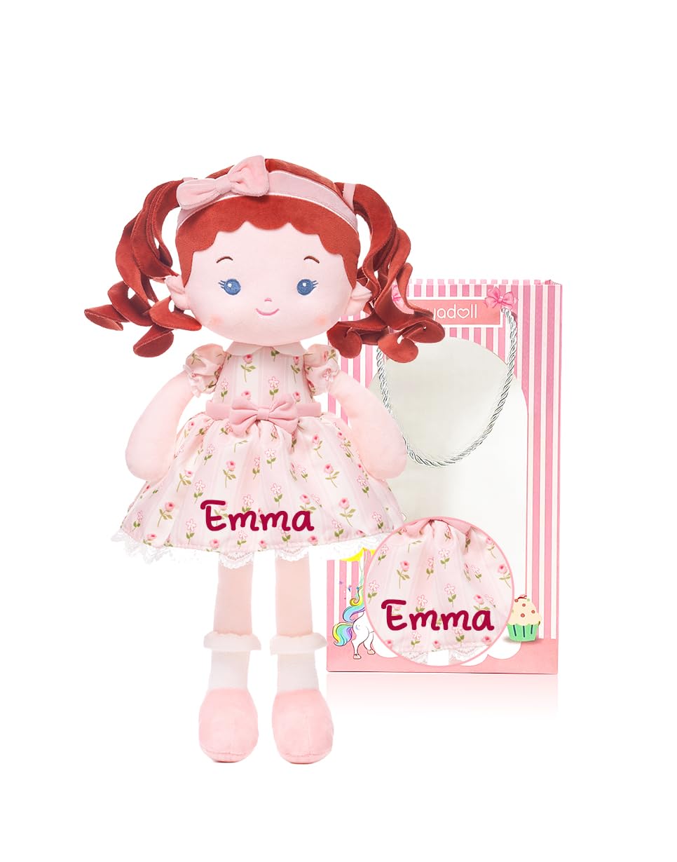 LeyaDoll Personalized Soft Baby Doll 16'',Rag Doll for 1 Year Old Girl Gift