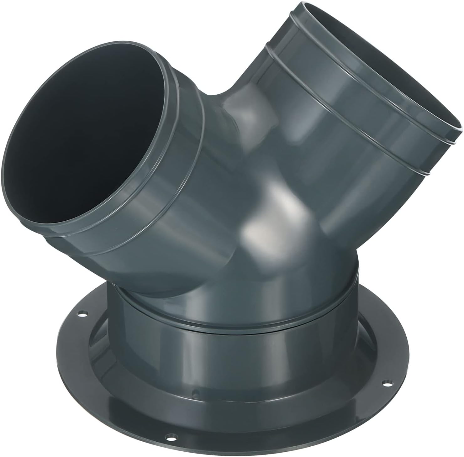PATIKIL 3 Way Duct Splitter, 4"x4"x6" Y Reducer Connector Air Vent Duct Hose Exhaust Pipe Adapter with Flange for Dryer Exhaust Fan Vent Systems HVAC, Black