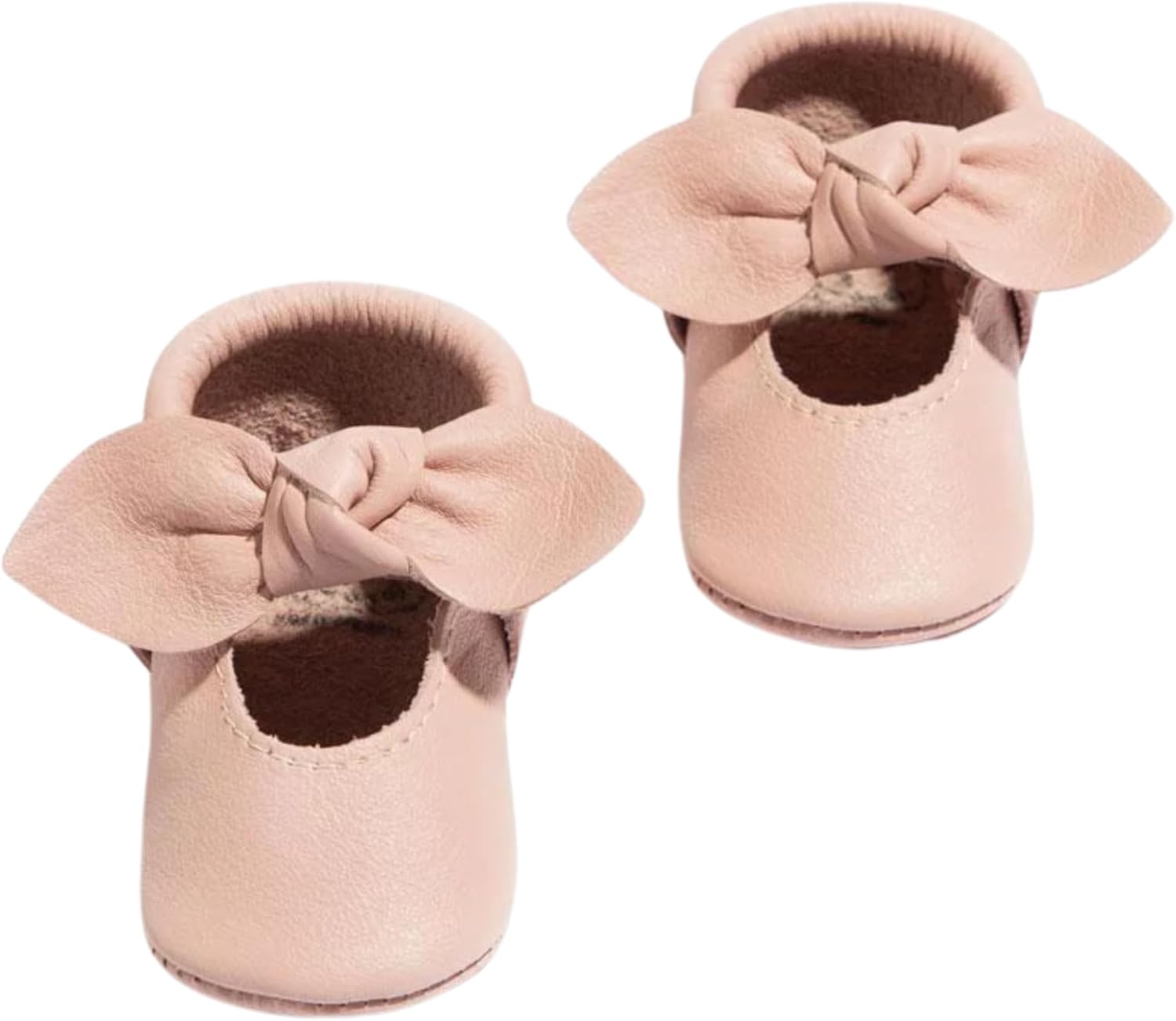Freshly Picked Soft Sole Knotted Bow Moccasins Blush Size 1