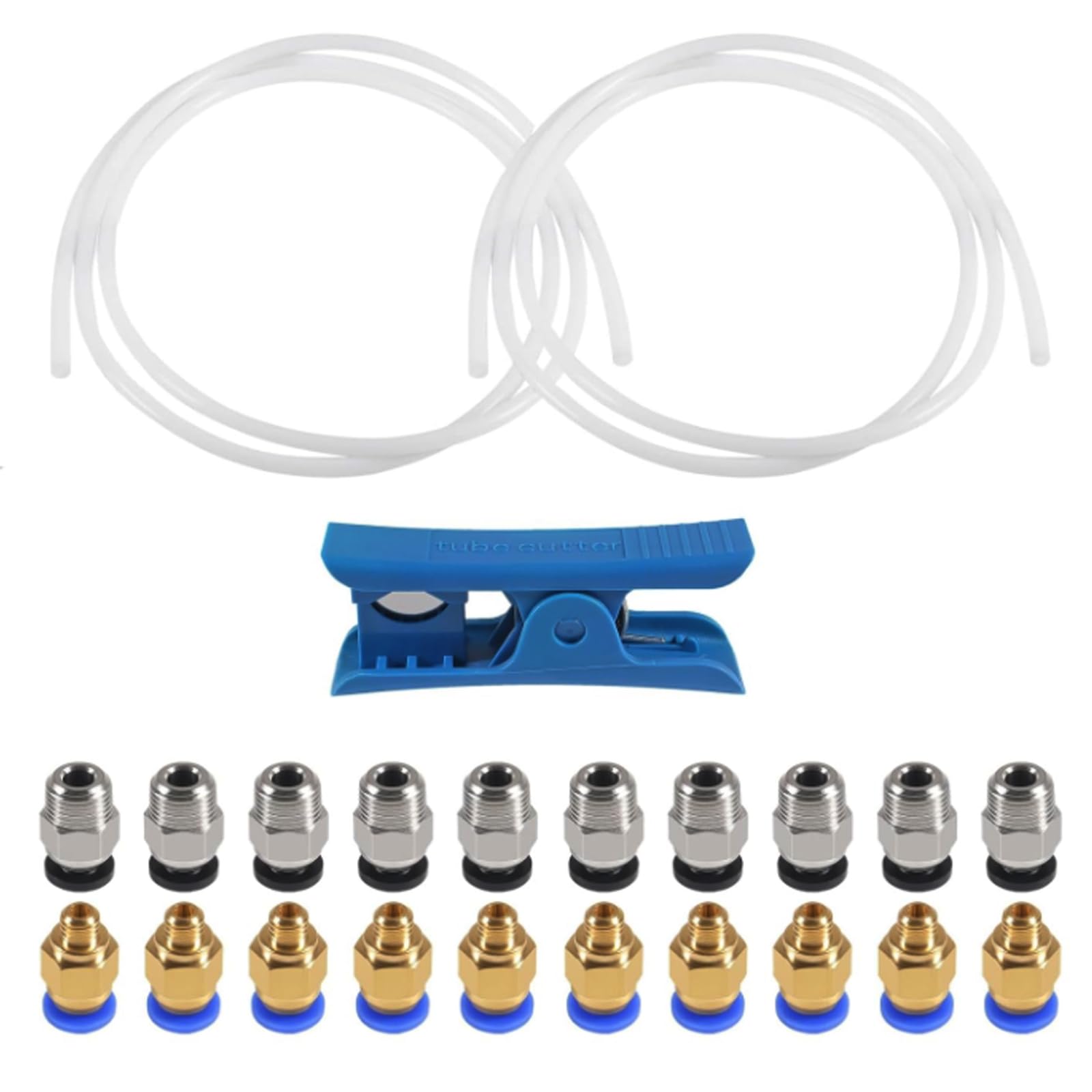 AEDIKO 20pcs Pneumatic Fittings Straight Pneumatic Push in Quick Connector for 3D Printer (with Tubing)