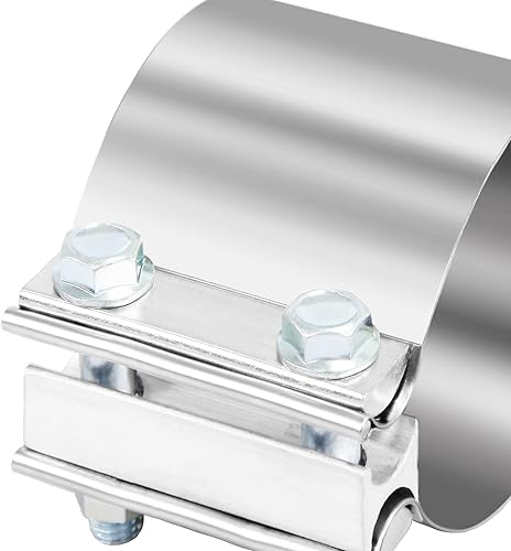 Miniatura 8 de 3.5 pulgadas 3.5 "Butt Joint Escape Band Clamp Sleeve Acero Inoxidable 2pcs