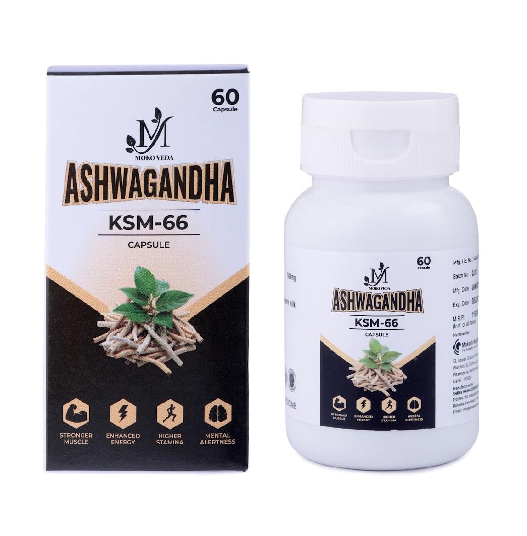 MOKO VEDA KSM-66 Ashwagandha 500 mg, 60 Capsules
