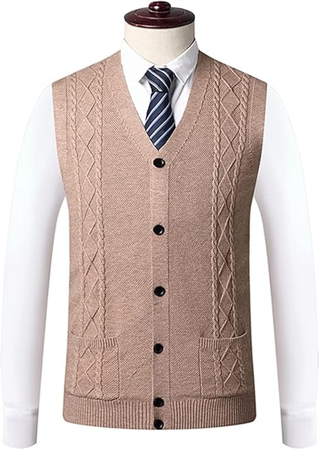 Amazon Co Jp メンズ無地カーディガンベスト厚手のニットベストシングルブレストカジュアルベスト 色 61 サイズ L 61 L ファッション