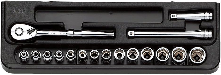 Kyoto Tools (KTC) TB214 Socket Wrench Set, Drive: 0.25 inches (6.3 mm), 17 Pieces, 1 Set