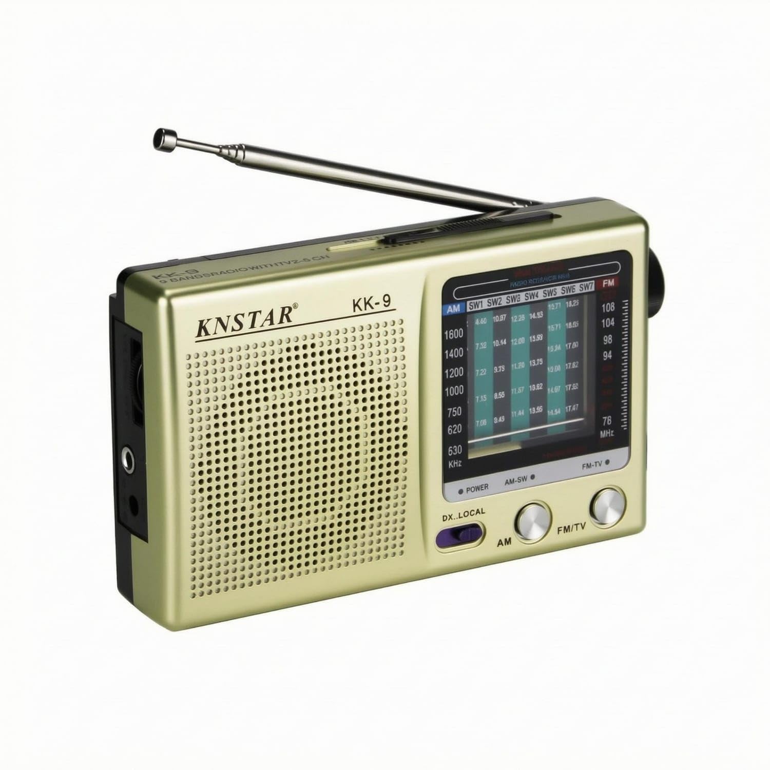 Multi-Band Portable AM AM & Frequency Modulation Radio Compact Shortwave Radio Telescopic Antenna Broadcast Set, Gold-image-27