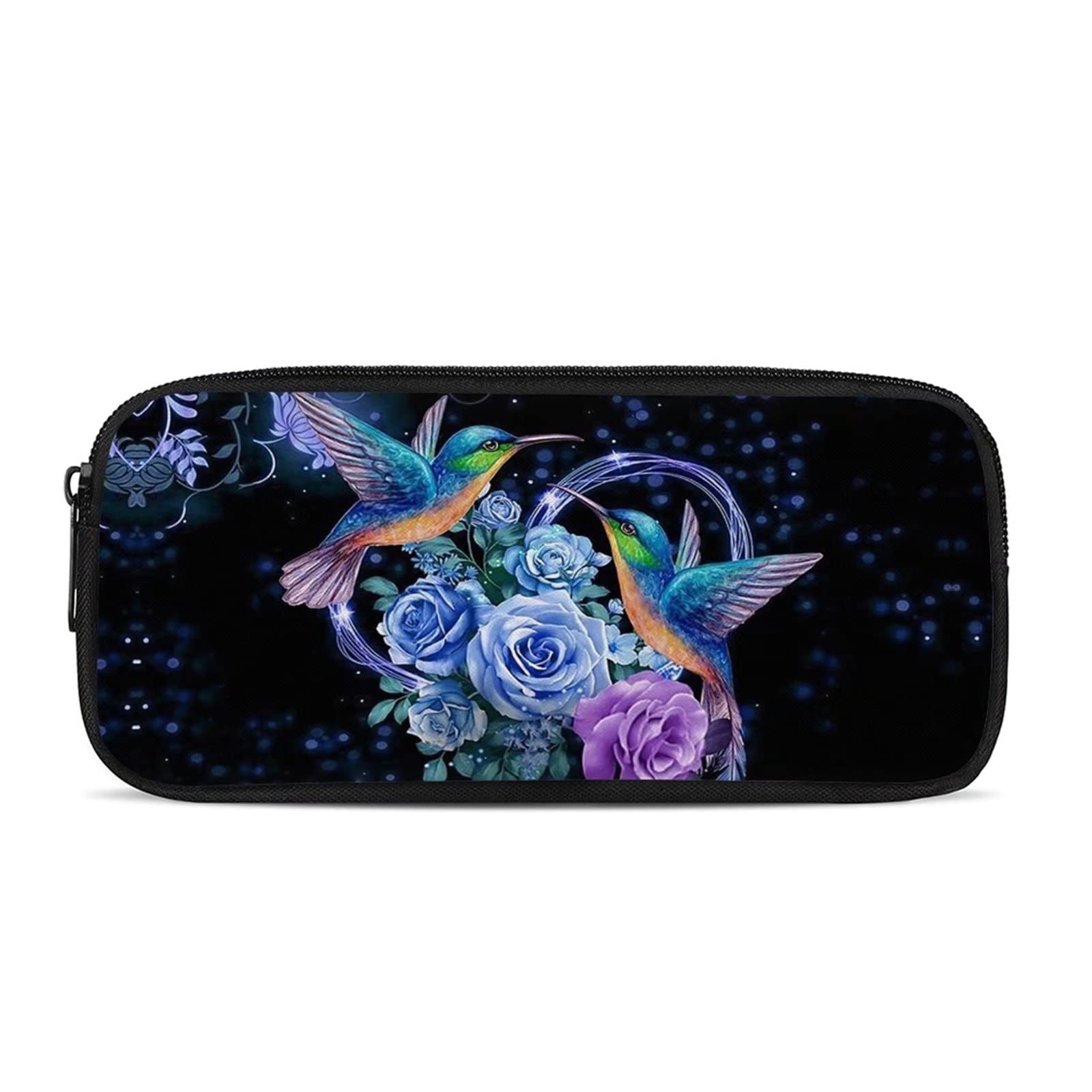 HELLHERO Hummingbird Pencil Bag Lightweight Pen Case for Kids Student School Office Markers Stationery Holder Organzier Coin Purse Pouch — image 1