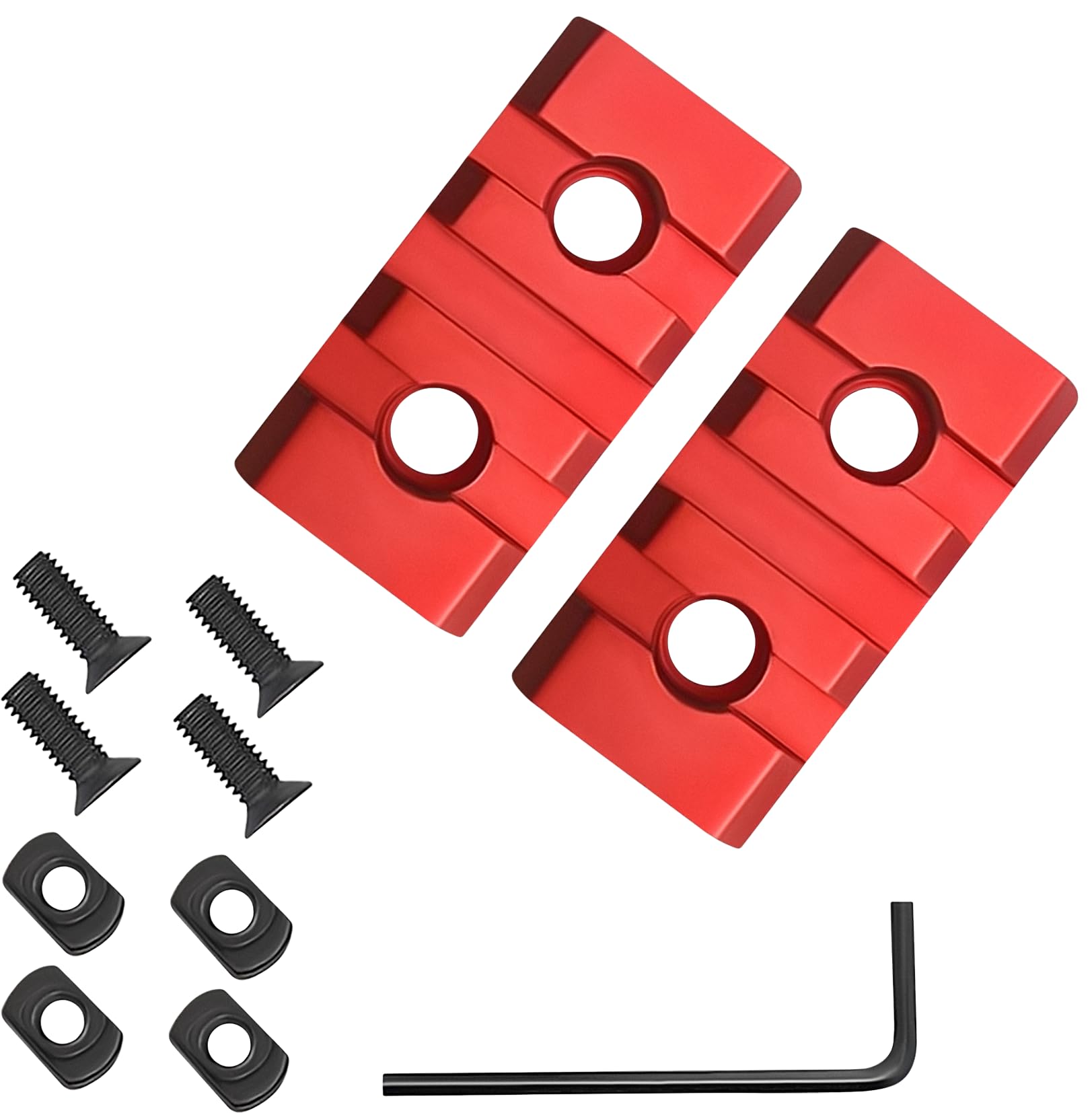 3 Slot Mlok Rail Red Color Aluminium Three Slot Rail Picatinny Rail Set of 2 Pieces